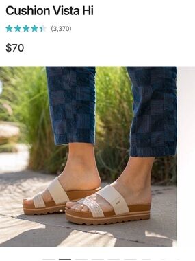 Reef Cushion Vista Hi Platform Slide Sandal - Tan & Cream